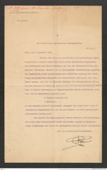 Nachlass Franz Steindachner, Brief von k.k. Seearsenals-Commandant Pola an die Kaiserliche Akademie der Wissenschaften (07.11.1901), Inv.Nr. 4.13, Seite 1